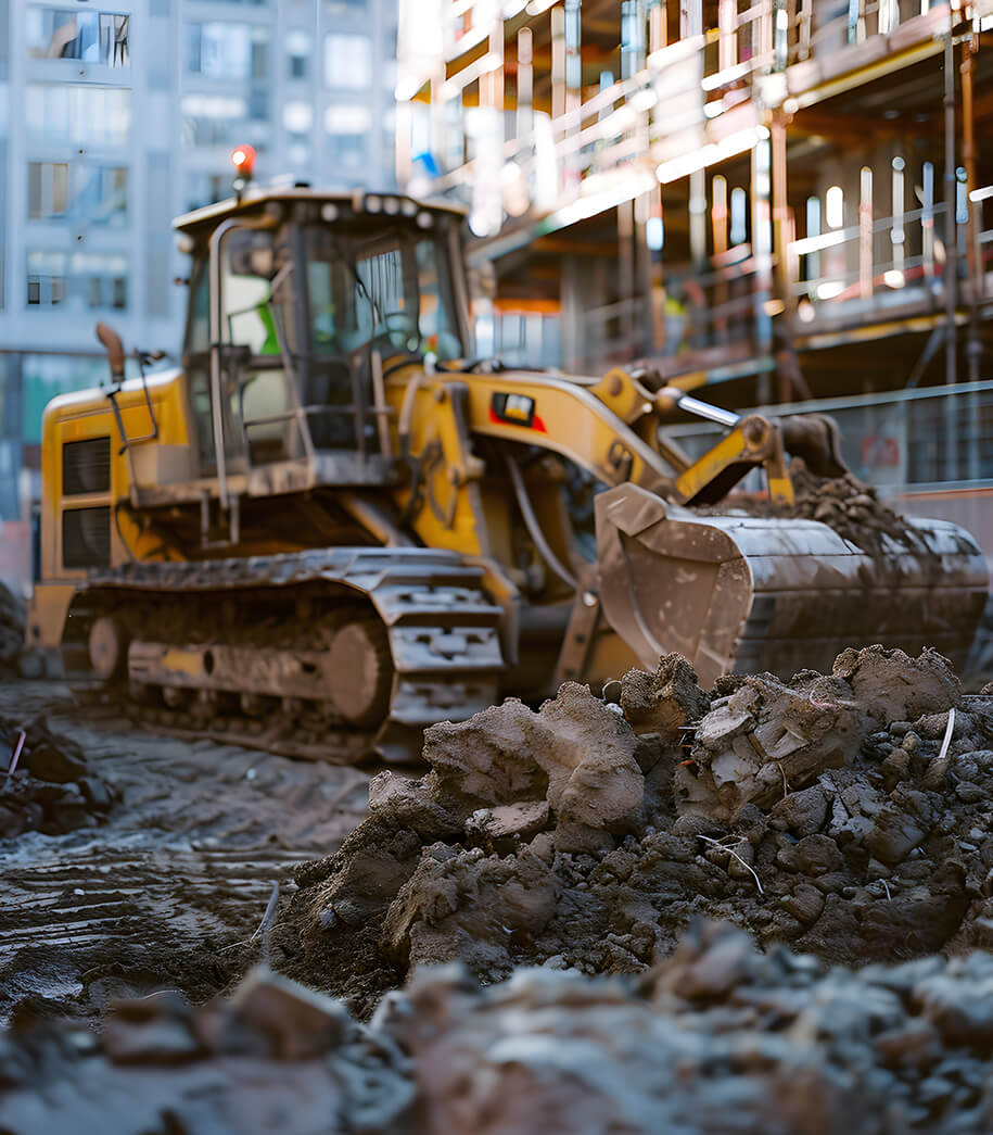 Bagger auf Baustelle